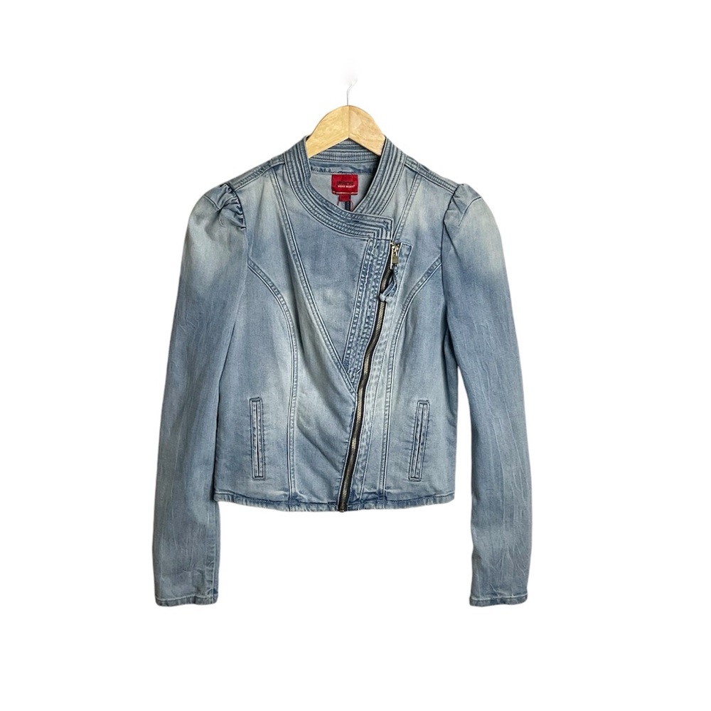 Vero Moda Moto Style Denim Jacket Size Small Blue‎ New